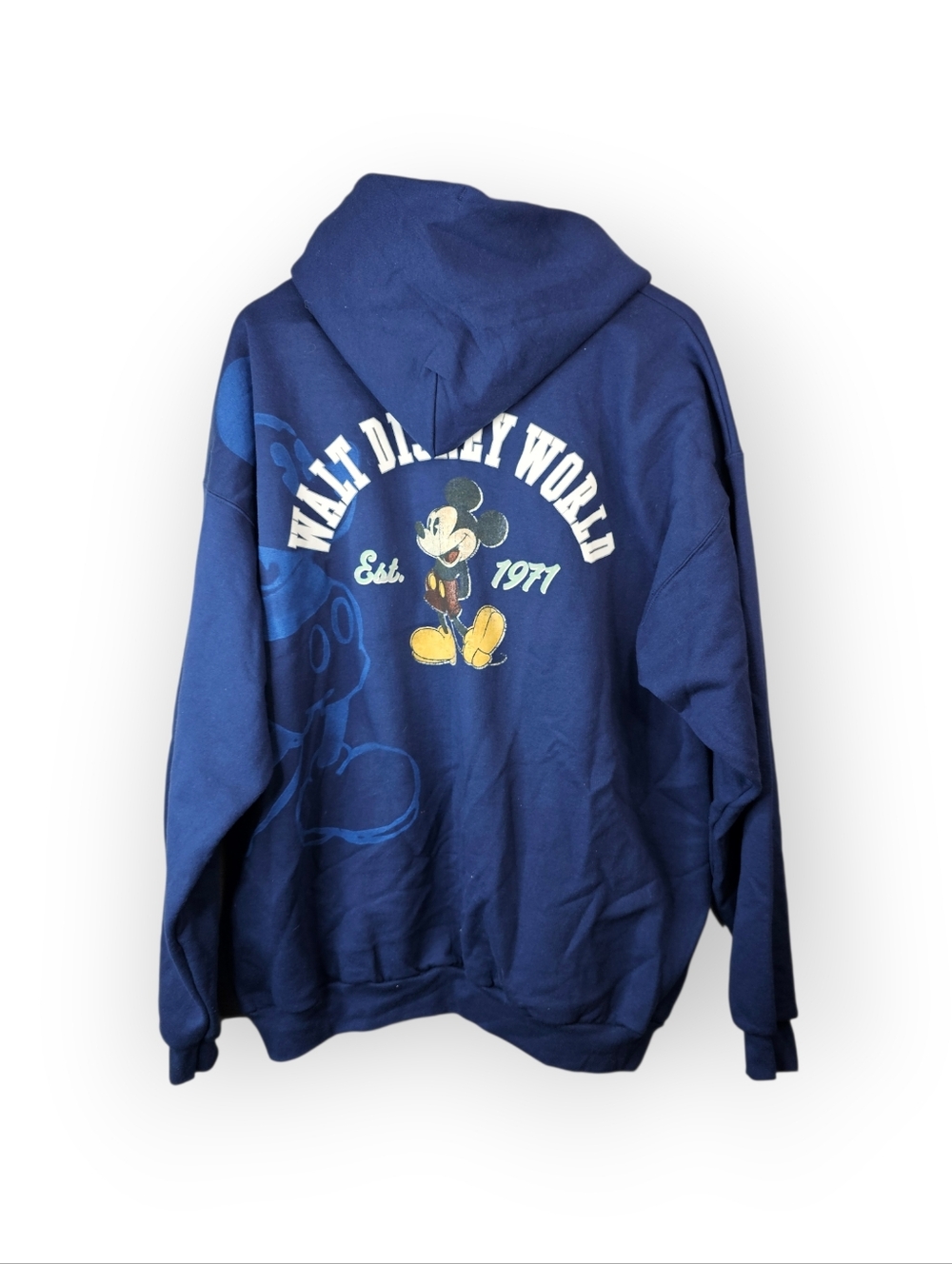 Disneyland Walt Disney World Mickey Mouse Hoodie Mens Blue Full Zip Sweatshirt - Picture 5 of 6